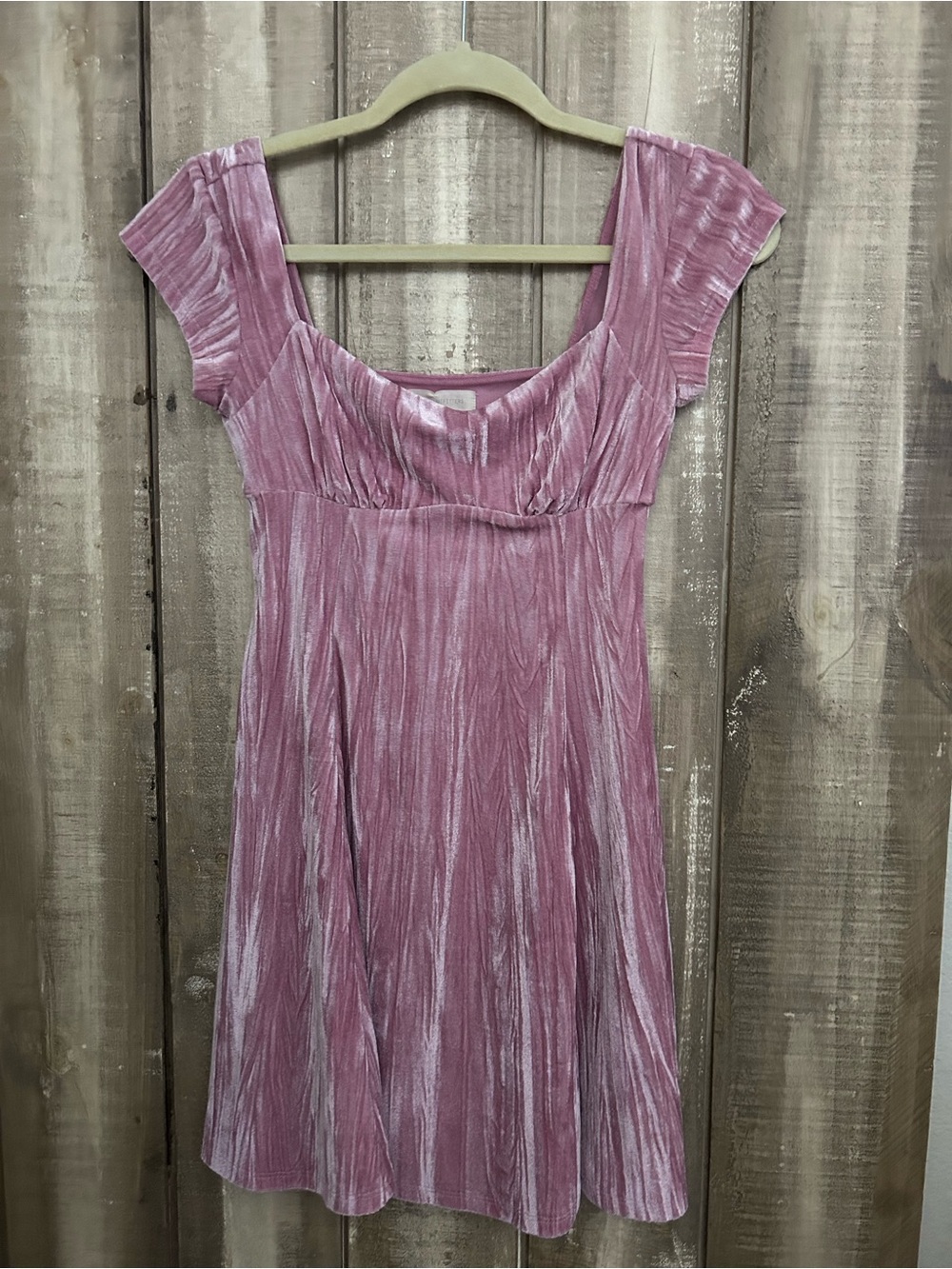Urban Outfitters crushed pink velvet mini dress, XS